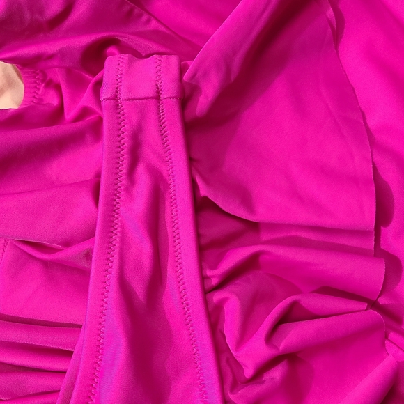 J. Crew Ruffle Scoopback One-piece Radiant Fuschia Bathing Suit NWT - Picture 5 of 6